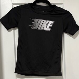 Nike Kids Black Tee with Silver Logo